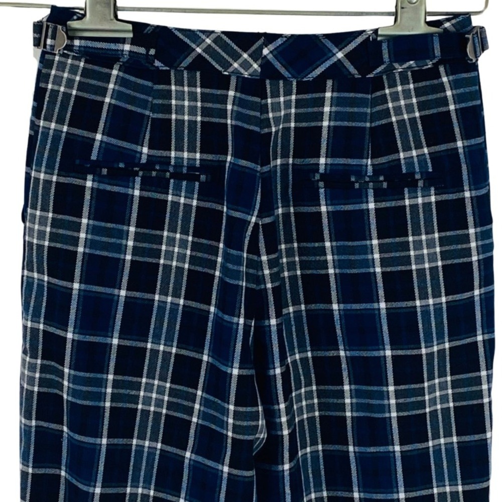 Brandy Melville Blue Black Plaid Pants High Waisted Wide Leg John Galt Academia‎ - Picture 6 of 10